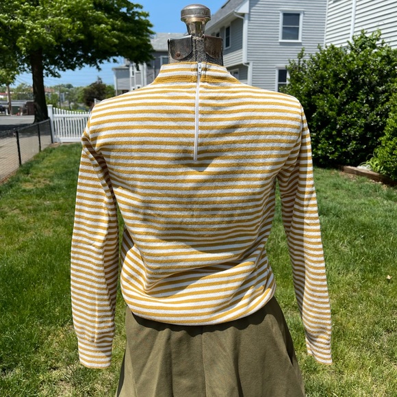 Vintage Mock Turtle Stripw Longsleeve French yéyé S - Picture 4 of 6